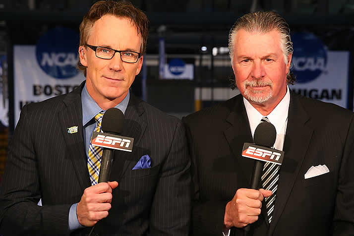 ncaas john buccigross melrose bridgeport barry regional frozen four call hockey