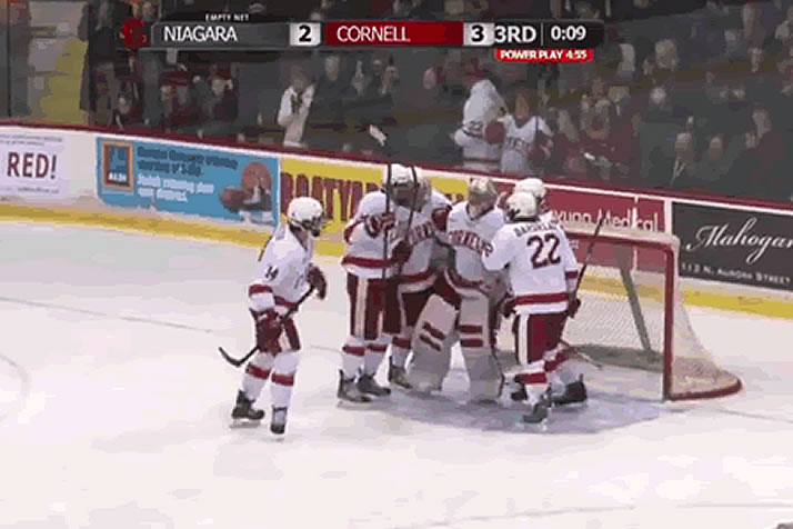 Cornell Goalie Scores in Debut